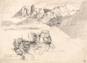 Studi di una costa collinare e una cascata rocciosa da James Ward
